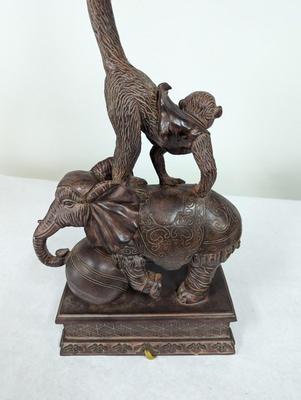 Monkey & Elephant Motif Table Lamp