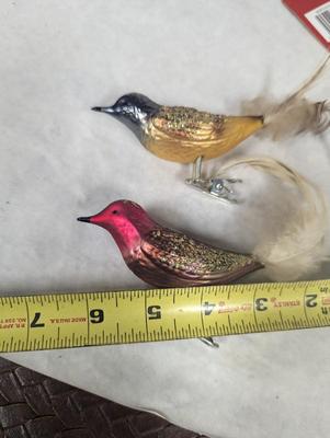 Vintage Clip On Christmas Bird Decorations