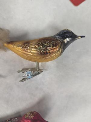Vintage Clip On Christmas Bird Decorations