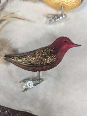 Vintage Clip On Christmas Bird Decorations