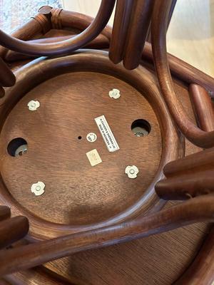 Alexander & Sheridan Woven Leather Back Swivel Barstools