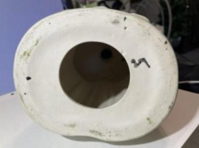 Mid-Century Colonial Dressed Lady Ceramic Hand Painted Figurine 15.75" Tall in VG Preowned Condition.