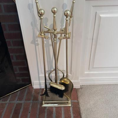 Brass Colored Fireplace Tools (2D-BB)