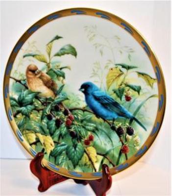 "Indigo Evening" by Artist Catherine McClung - Includes: Plate #A1439, 8" Diameter & Dated 1994