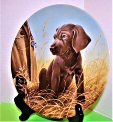 "Command Performance-The Weimaraner" by Artist Lynn Kaatz - Includes: Plate #3175A, 8½" Diameter & Date Closing 1989