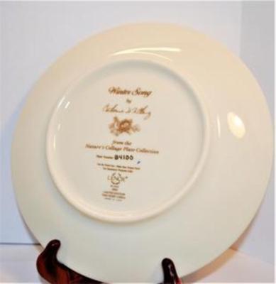"Winter Song" by Artist Catherine McClung - Includes: CERTIFICATE OF AUTHENTICITY, Plate #84100, 8" Diameter & Dated 1993
