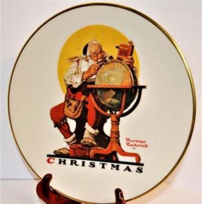 1978 Gorham Christmas Plate Norman Rockwell - From Cover Saturday Evening Post, December 4, 1926 - 8½" Diameter