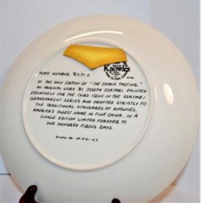 "The Cookie Tasting" by Artist Joseph Csatari - Includes: CERTIFICATE OF AUTHENTICITY, Plate #8231A, 8½" Diameter &...