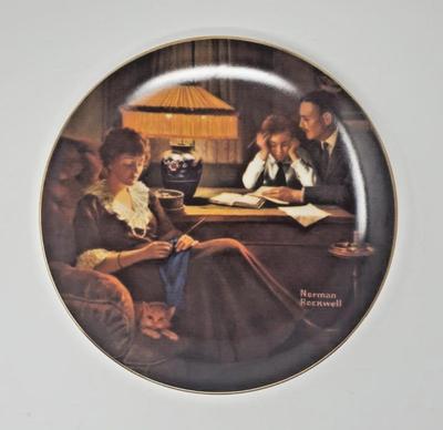 "Father's Help" by Artist Norman Rockwell - Includes: CERTIFICATE OF AUTHENTICITY, Plate #9335J, 8½" Diameter &...