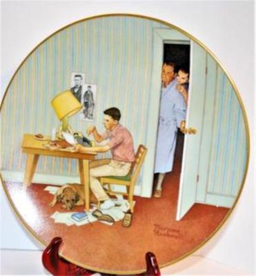 "The Student" by Artist Norman Rockwell - Includes: Plate #3810, 8½" Diameter & Date Closing 1979