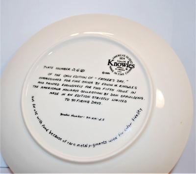 "Father's Day" by Artist Don Spaulding - Includes : Plate #260 & 8½" Diameter & Date Closing 1982