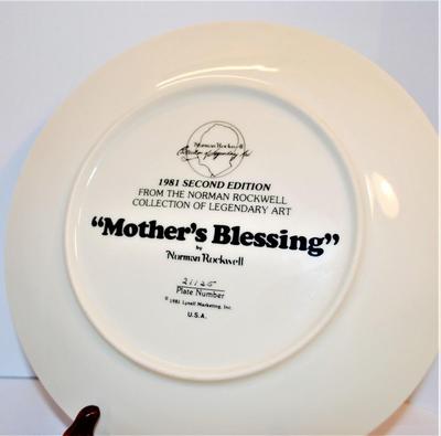 "Mother's Blessing" by Artist Norman Rockwell - Includes: Plate #21125, 8½" Diameter & Date Closing 1981