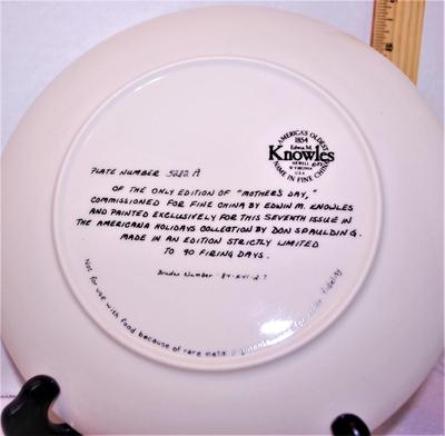 "Mother's Day" by Artist Don Spaulding - Includes: Plate #5282A, 8½" Diameter & Date Closing 1983