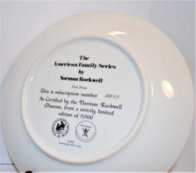 "First Prom" by Artist Norman Rockwell - Includes: CERTIFICATE OF AUTHENTICITY, Plate #3829, 8½" Diameter & Date...