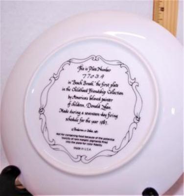 "Beach Break" by Artist Donald Zolan - Includes: CERTIFICATE OF AUTHENTICITY, Plate #7703A, 7½" Diameter & Date...