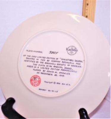 "Christmas Dream" by Artist Norman Rockwell - Includes: CERTIFICATE OF AUTHENTICITY, Plate #3250F, 8" Diameter & Date...