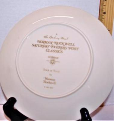 "Trick or Treat" Norman Rockwell - Includes: Plate: Gorham, 8¼" Diameter & Date Closing 1981
