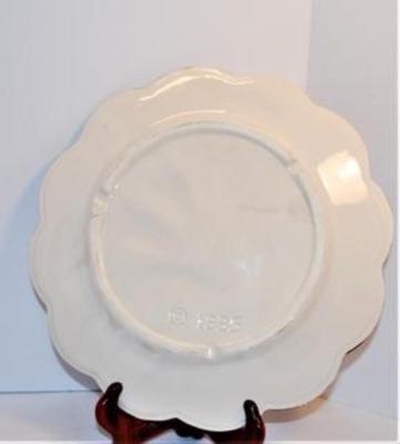g"Cornucopia 1995" Artist UNKNOWN - 9½" Diameter - Colorful Thanksgiving Holiday Plate with Scalloped Edges