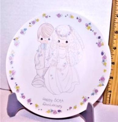 Precious Moments "Happy 50th Anniversary" by Artist Sam Butcher -Includes: Plate #166316, 6½" Diameter & Date Closing...