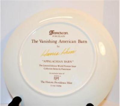 "The Appalachian Barn" by Artist Harris Hun - Includes: 8½" Diameter & Company: Franciscan Porcelain - "The...