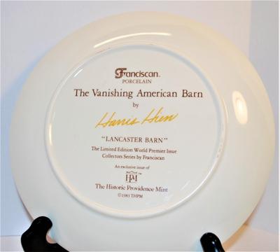 "Lancaster Barn" by Artist Harris Hun - Includes: 8½" Diameter & Company: Franciscan Porcelain - "The Vanishing...