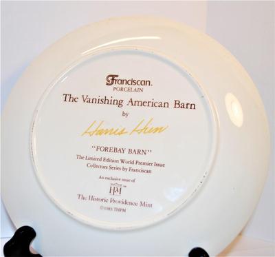 "Forebay Barn" by Artist Harris Hun - Includes: 8½" Diameter & Company: Franciscan Porcelain - "The Vanishing...