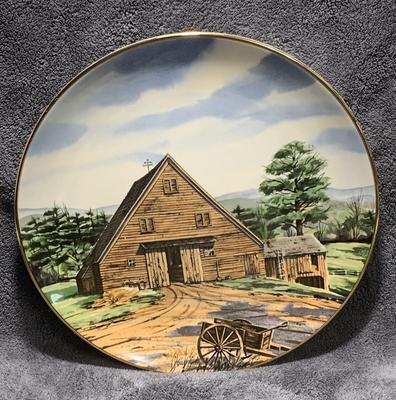 "Hudson River Barn" by Artist Harris Hun - Includes: 8½" Diameter & Company: Franciscan Porcelain - "The...