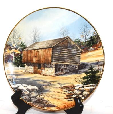"Log Barn" by Artist Harris Hun - Includes: 8½" Diameter & Company: Franciscan Porcelain - "The Vanishing...