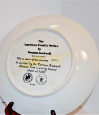 "Baby's First Step" by Artist Norman Rockwell - Includes: Plate/Subscription #3829, 8½" Diameter & Date Closing 1978