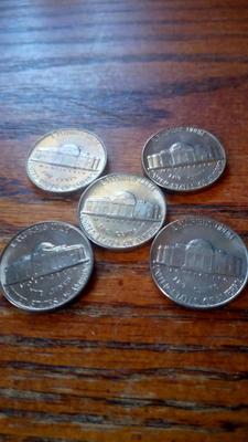 LOT 131 FIVE EARLY DATE JEFFERSON NICKELS