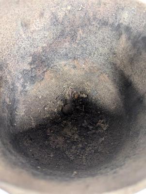 Cast Iron Footed Bean Pot Marked BB