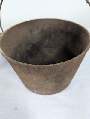 Cast Iron Footed Bean Pot Marked BB