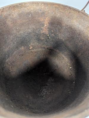 Cast Iron Footed Bean Pot Marked BB