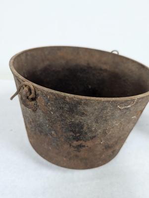 Cast Iron Footed Bean Pot Marked BB