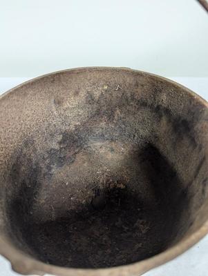 Cast Iron Footed Bean Pot Marked BB