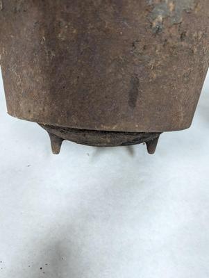 Cast Iron Footed Bean Pot Marked 7 B