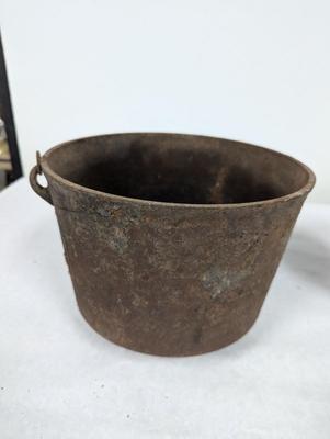 Cast Iron Footed Bean Pot Marked 7 B