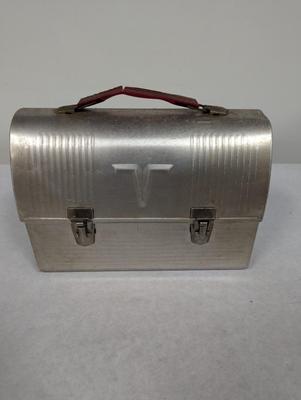Vintage Aluminum Victory Lunchbox With Aladdin Economy Thermos