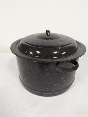 Black Enamelware Pot