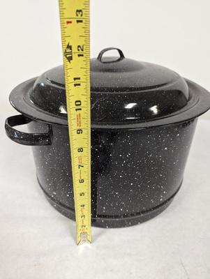 Black Enamelware Pot