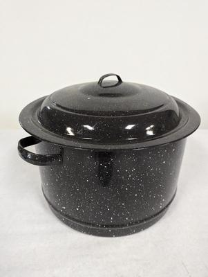 Black Enamelware Pot