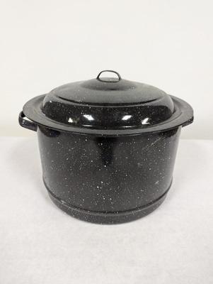 Black Enamelware Pot