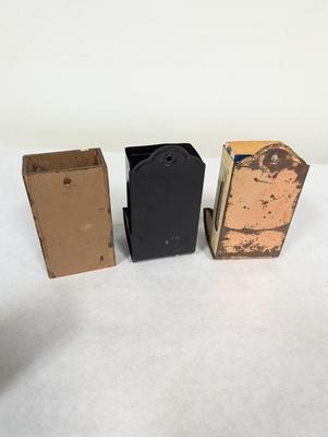 Vintage Wood & Metal Wall Match Holders