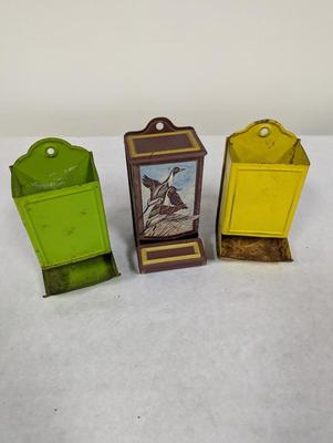 Vintage Metal Wall Match Holders