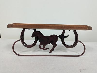 Western Horse/Horseshoe Shelf & Towel Rack