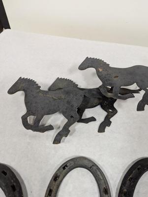 Cast Iron Horseshoes & Metal Horse Wall Decor
