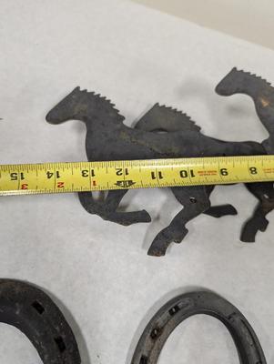Cast Iron Horseshoes & Metal Horse Wall Decor