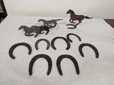 Cast Iron Horseshoes & Metal Horse Wall Decor