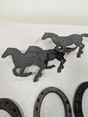 Cast Iron Horseshoes & Metal Horse Wall Decor