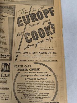 1932 New York Times Paper With COA